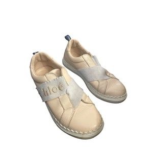Chloe Lauren Beige Slip On Sneaker Kids Size 33 Nordstrom Logo Strap